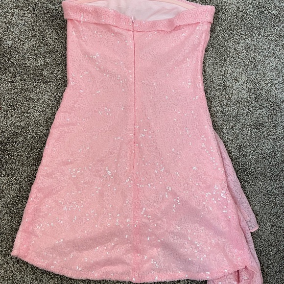 Pink Strapless Sequin Dress - Picture 6 of 6